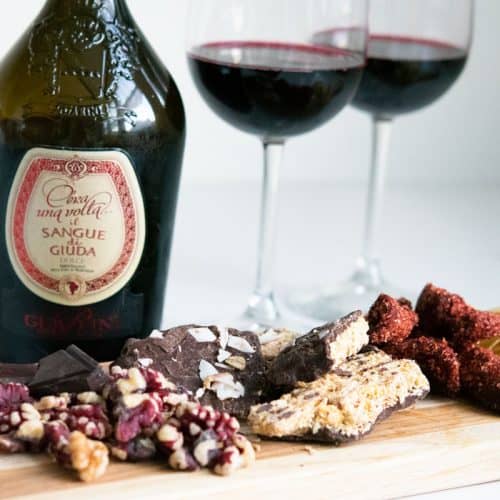 Kiss of Judas wine with vegan nibbles