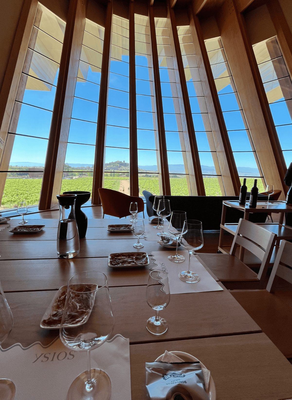 Tasting room at Ysios winery in Spain