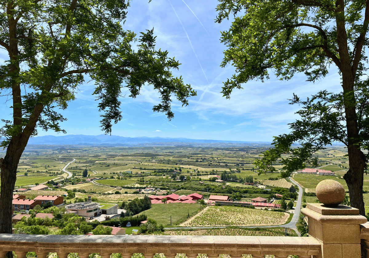 View of Rioja Alavesa from the entrance of La Guardia, Spain